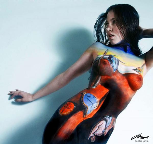 Persistence of Memory body painting by Danny Setiawan