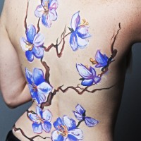 orchid non-nude body painting idea