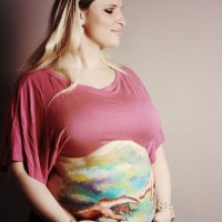 Michelangelo maternity belly painting