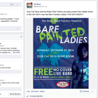 Cal Neva facebook page promoting body paint event
