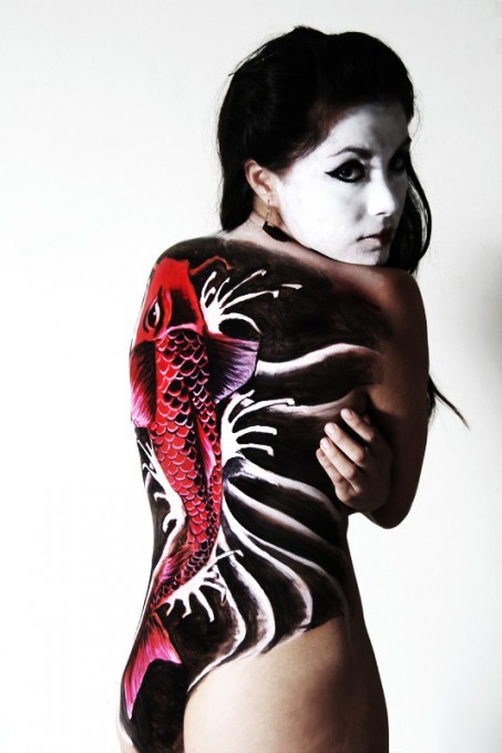 Koi body painting by Danny Setiawan