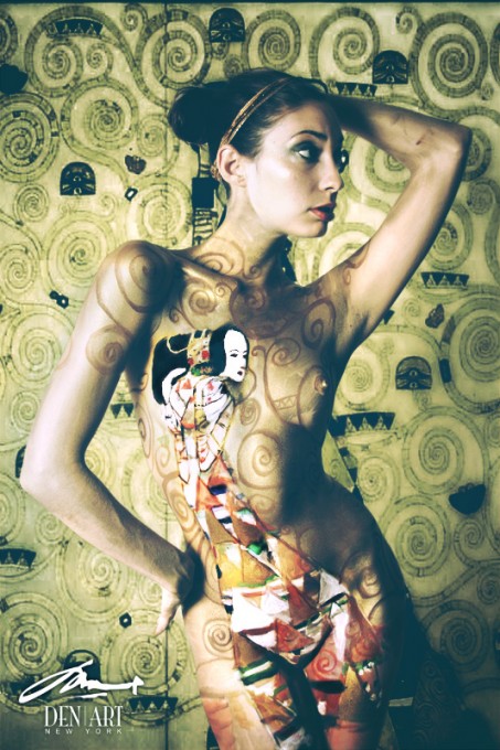expectation after klimt body painting