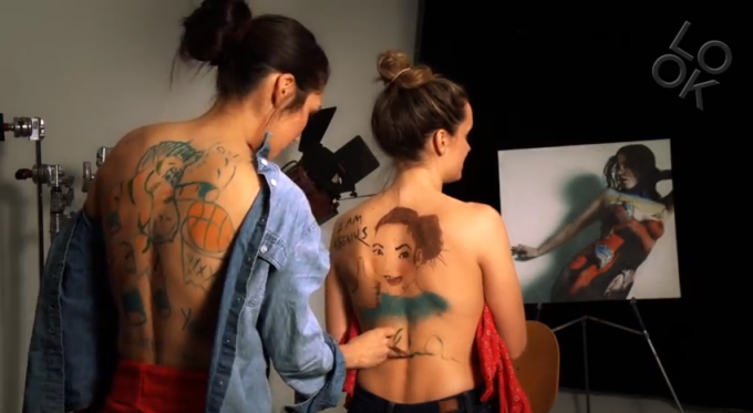 Casual body painting class on LookTV