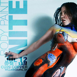 Banner ad for body paint nite 7/12