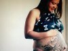 Henna maternity belly painting