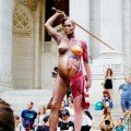 Body painting of Amanda Palmer at NY Public Library