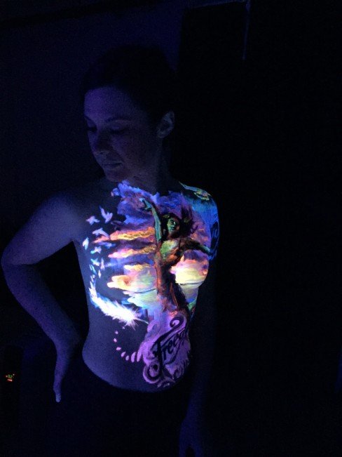 Paint in the dark UV body painting class NYC