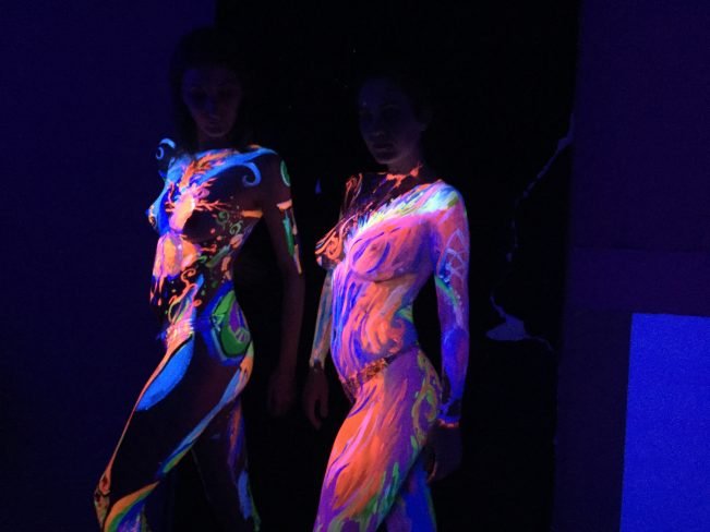 finished UV body painting