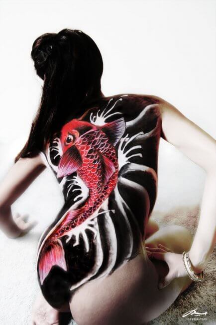 Koi Fish body painting design